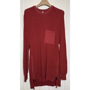 Varley Matteson Pullover Top Sweater Cotton Burgundy Size Medium Anthropologie